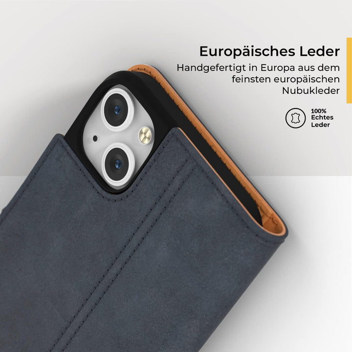 Snakehive iPhone 14 Hülle Leder | Stylische Handyhülle mit Kartenhalter & Standfuss | Handyhülle Sch