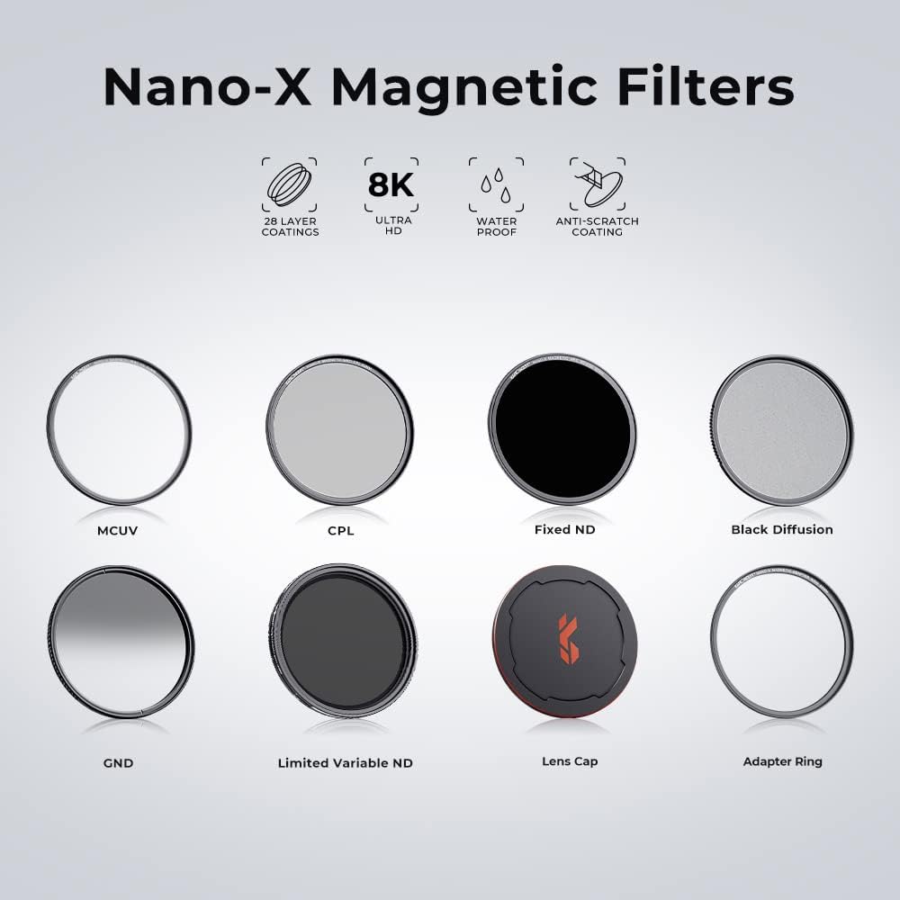 K&F Concept Nano X-Serie Magnetic ND Filter Graufilter ND64 (6 Blendenstufen) Magnetisches Schnellwe