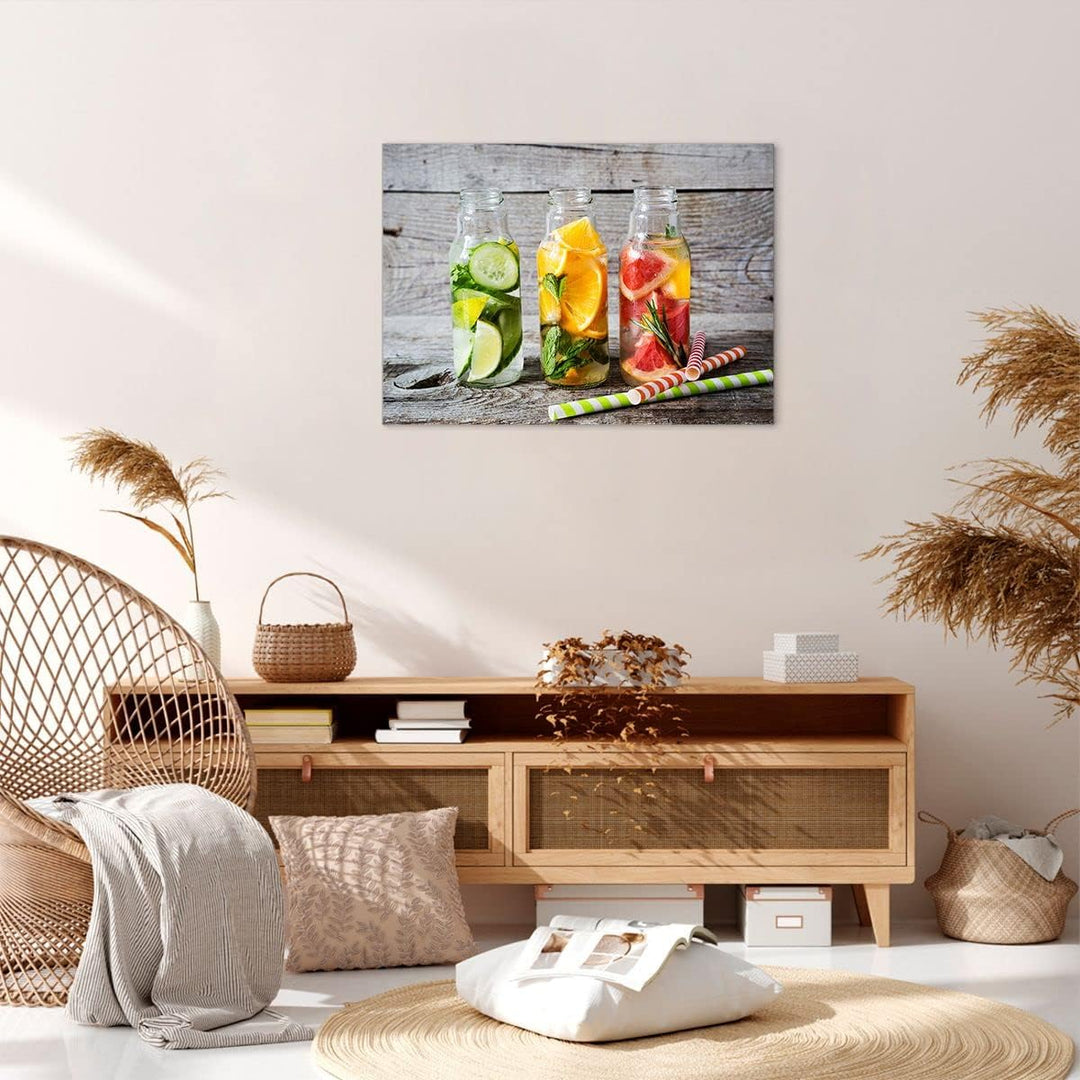 Bilder auf Leinwand Eis Minze Erfrischung Getränke Leinwandbild 70x50cm Wandbilder Dekoration Wohnzi