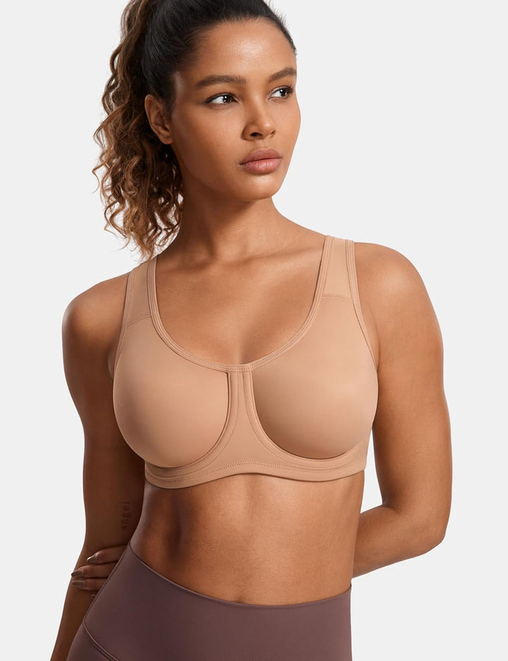 SYROKAN Damen Starker Halt Sports BH Grosse Brüste mit Bügel für Grosse Grössen | mit Bügel, Grosse