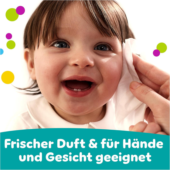 Pampers Fresh Clean Feuchttücher 12 Packungen mit 52 Stück, 624 Feuchttücher, milder Duft, auch für