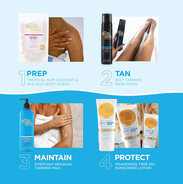 BONDI SANDS Coconut & Sea Salt Scrub | Ölfreie Formel Peelt sanft + entfernt Unreinheiten mit Kokosn