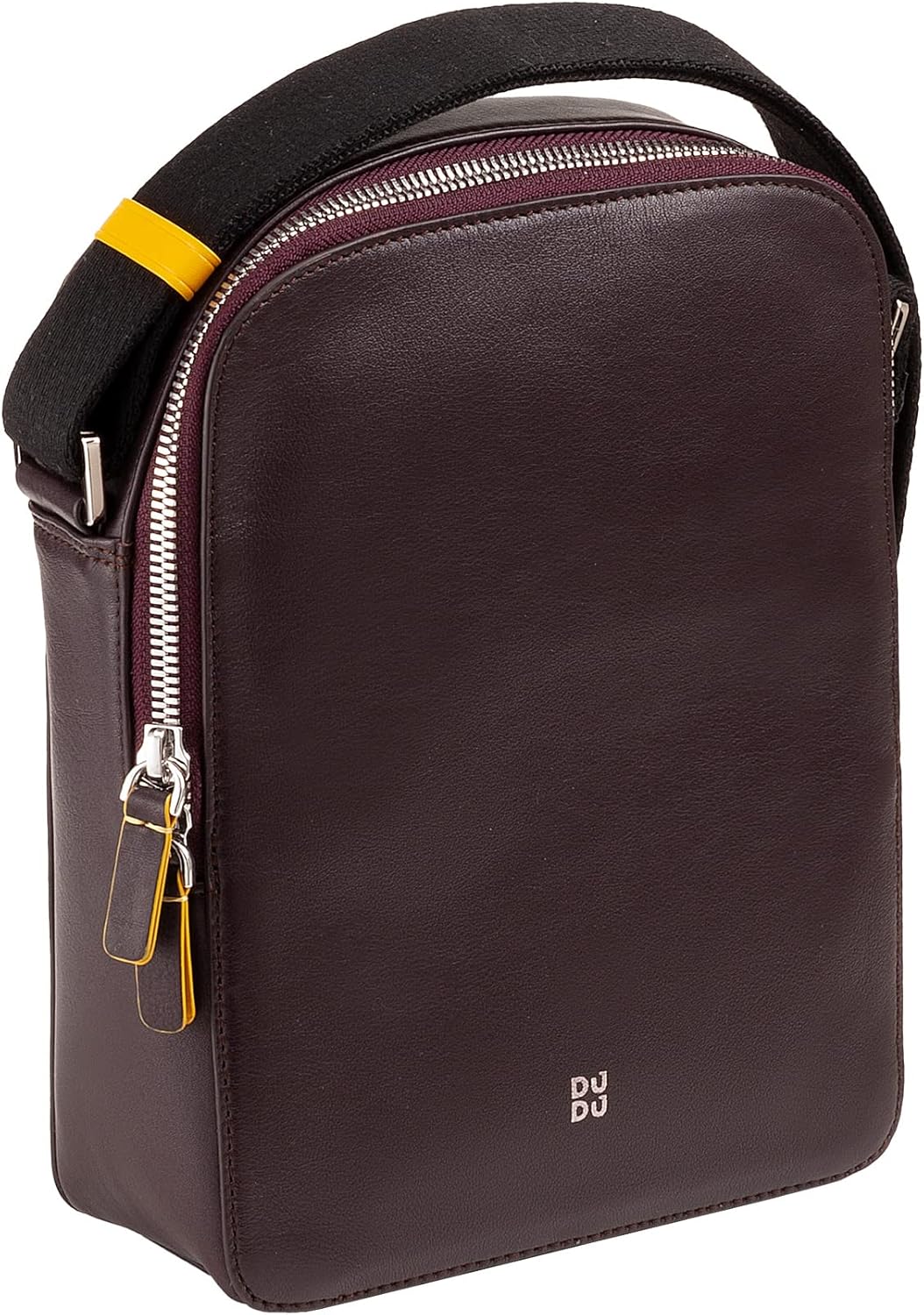 DUDU Herren-Handtasche aus echtem Leder, verstellbare Umhängetasche, kleines kompaktes Design, mehre