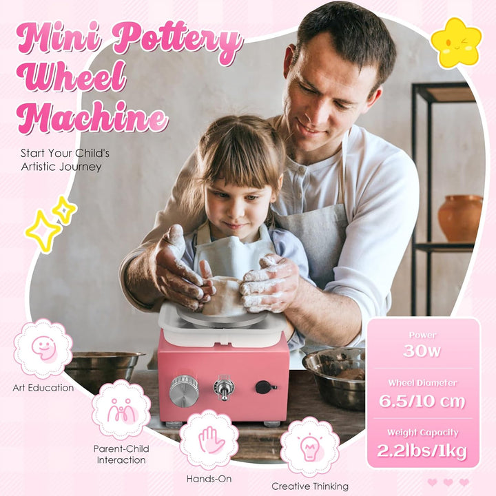 Töpferscheibe Elektrisch, Mini Electric Pottery Wheel 2000 U/min Einstellbare Geschwindigkeit mit Ab