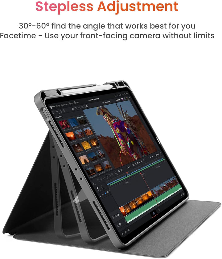 tomtoc Vertikale Hülle Case für 12,9-Zoll iPad Pro 6./5. Gen (M2&amp;M1) 2022-2021, Schutzhülle mit iPad