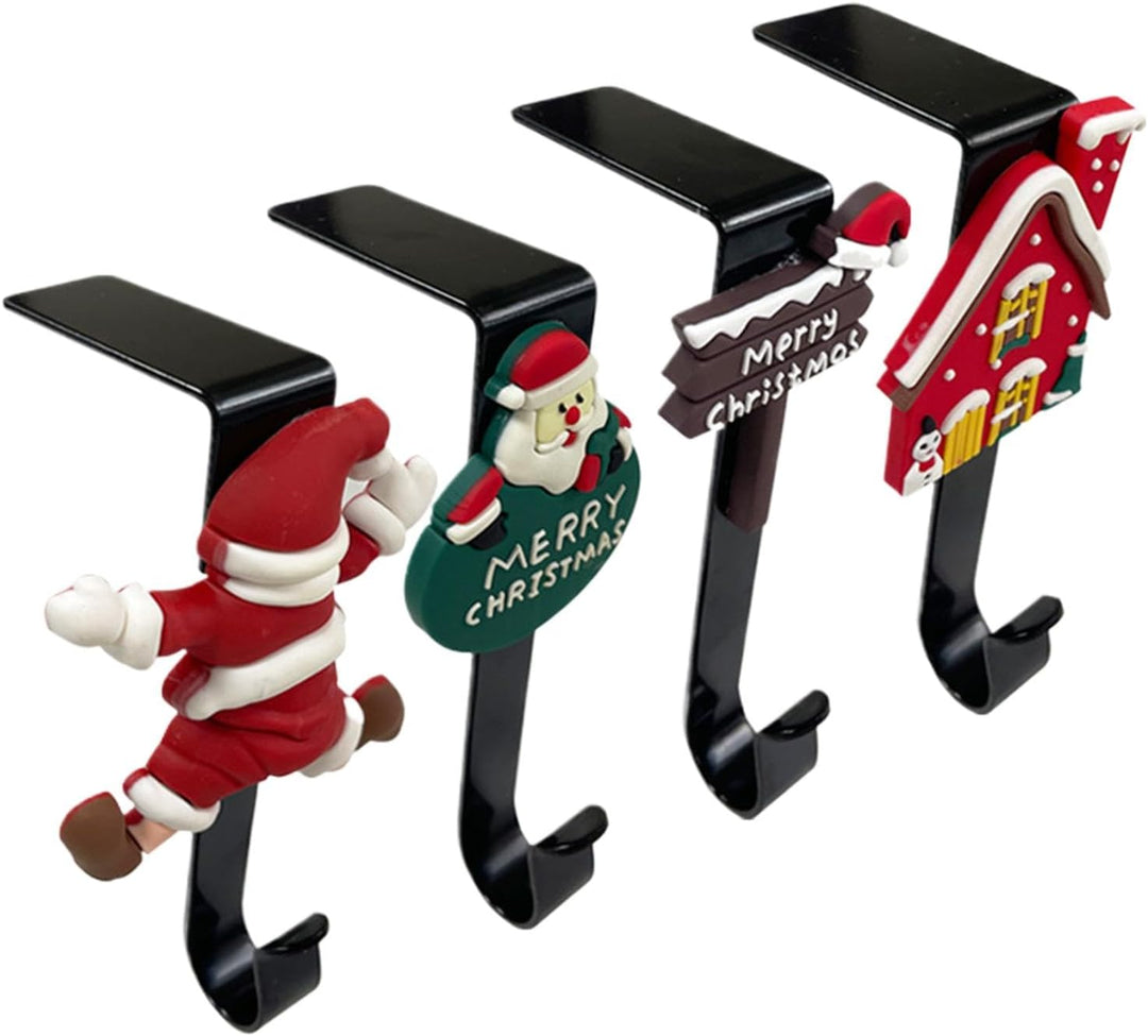 Generisch 4 Stück Weihnachtsstrumpfhalter, niedliche Strumpfhalter für den Kamin, Weihnachtsstrumpf-