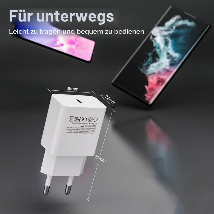 4er Pack USB C Ladegerät Stecker, Schnellladegerät Typ C Handy Netzteil Adapter Ladeadapter für Sams