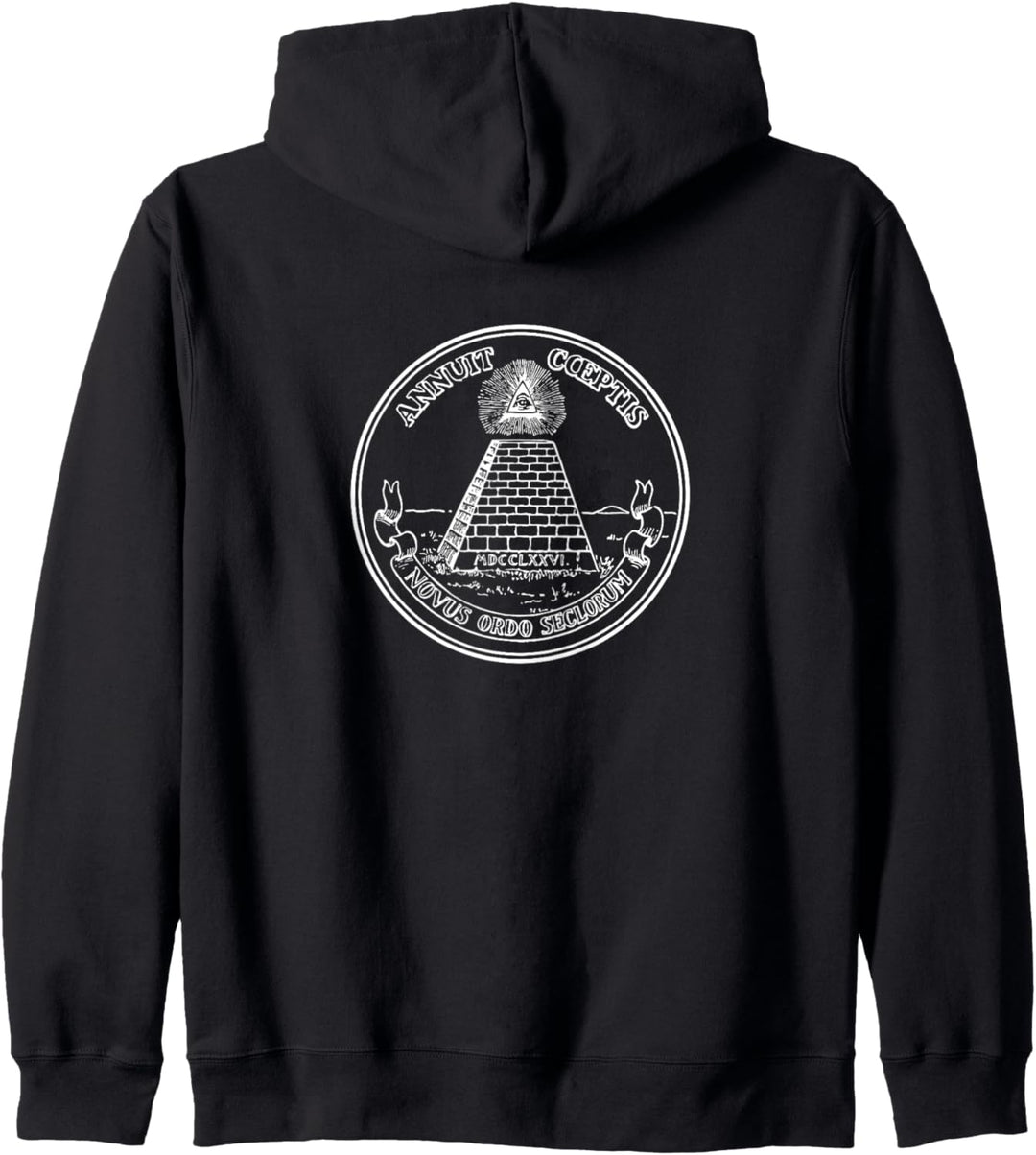 Ein Dollar Note Allsehendes Auge Pyramide Illuminati T-shirt Kapuzenjacke