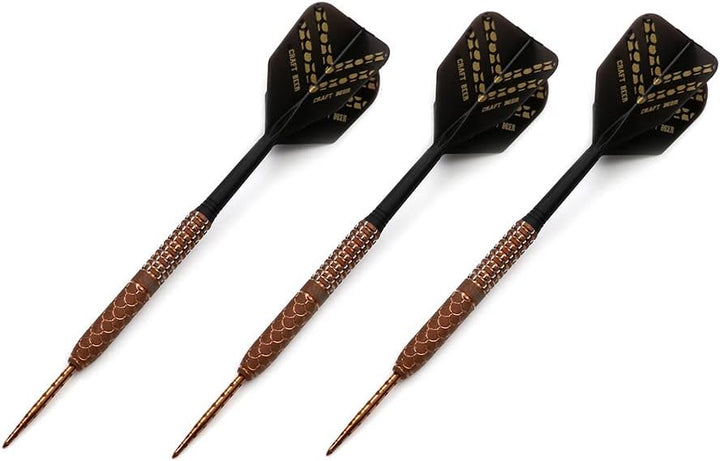 CUESOUL Steel Tip 90% Tungsten Dart Set mit Ölfarbe Finish und ROST Flights 23g HANDGEMACHTES BIER,