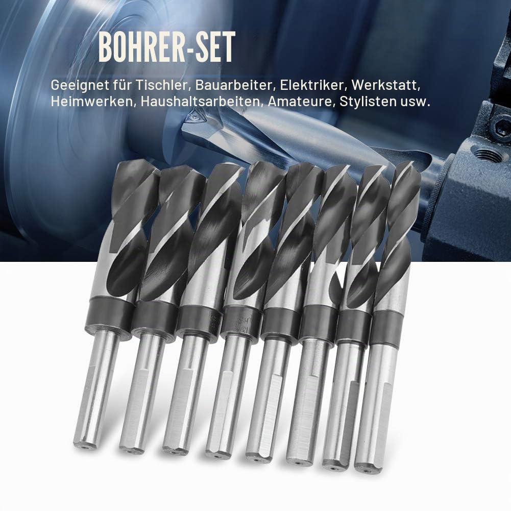 HSS-Bohrer-Set, 8-teilig, Metallspiralbohrer, gross, wärmebehandelt, industriell für Werkstatt, Heim