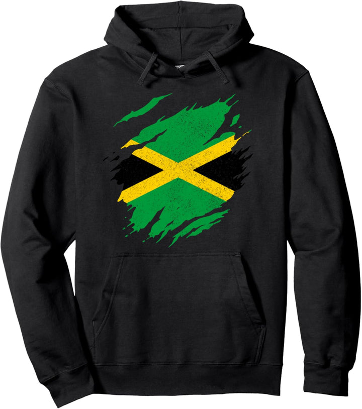 Jamaika Jamaikanische Flagge Reggae Musik Vintage Pullover Hoodie