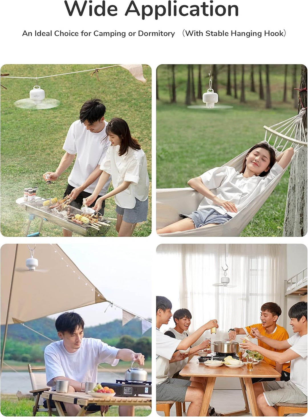 JISULIFE 8000mAh Camping Ventilator Batteriebetrieben, USB Wiederaufladbar mit Fernbedienung, Abnehm