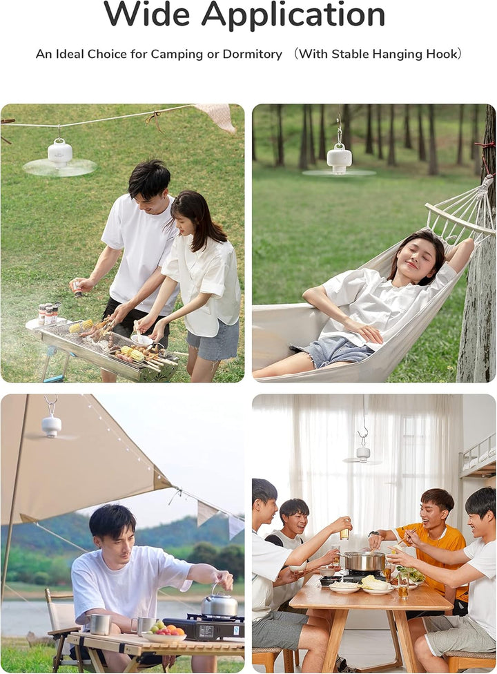JISULIFE 8000mAh Camping Ventilator Batteriebetrieben, USB Wiederaufladbar mit Fernbedienung, Abnehm