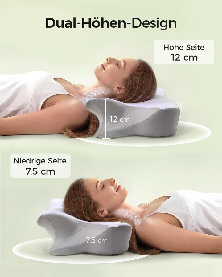 Orthopädisches Nackenkissen aus Memory-Schaum, Ergonomisches Nackenstützkissen für optimalen Schlafk