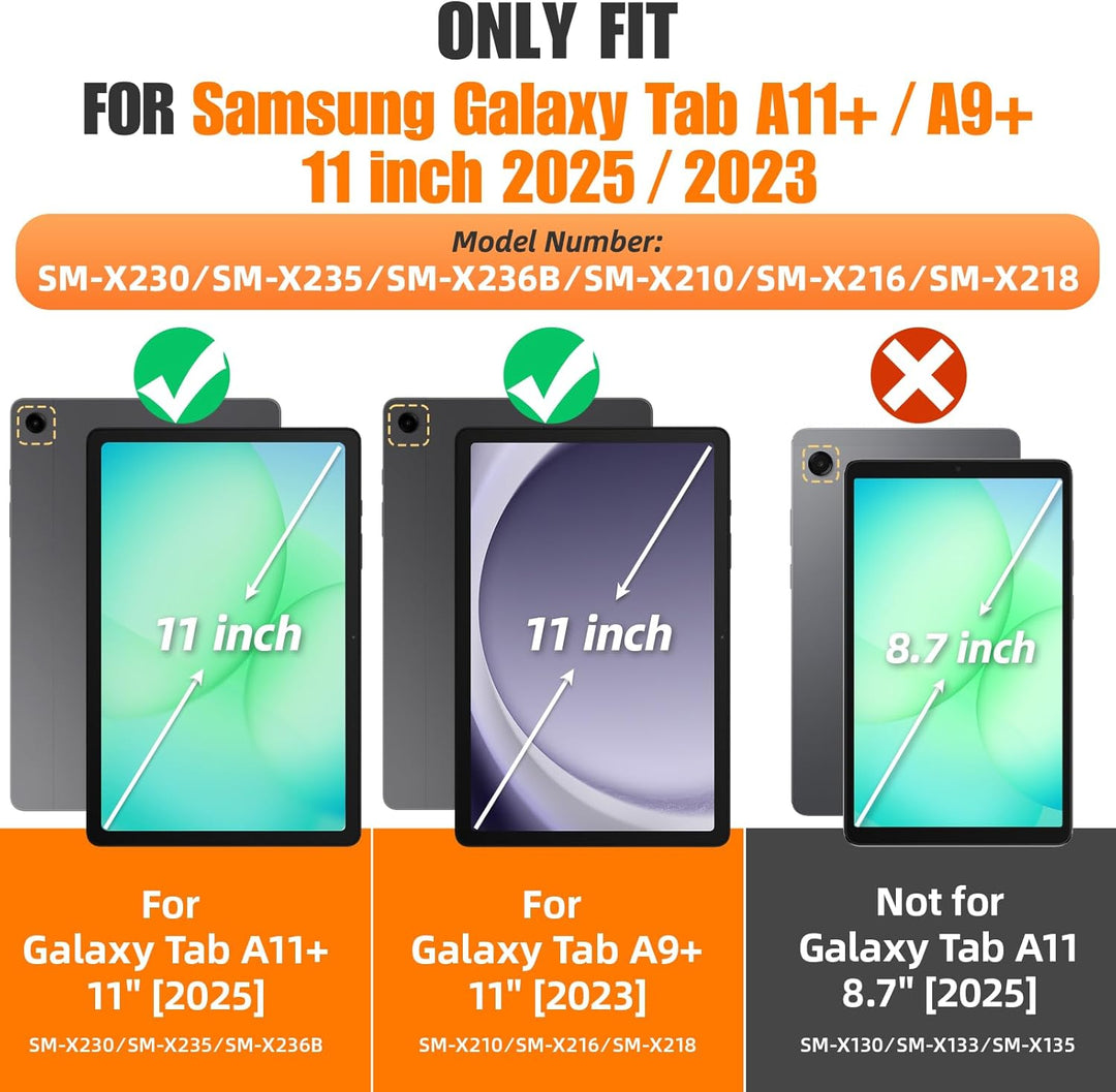 SEYMAC stock Hülle für Samsung Galaxy Tab A11+ Plus/A9+ Plus 11 Zoll 2025/2023, Stossfeste Hülle mit