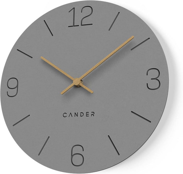 Cander Berlin MNU 2630 H Wanduhr MDF lautlos ohne Tickgeräusche 30 cm analog Wohnzimmer modern Vinta