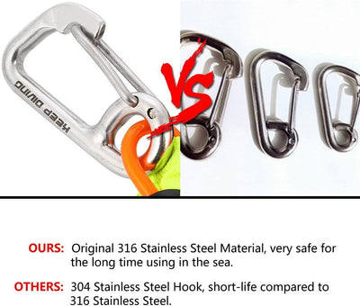 Tauchen Riffhaken, Edelstahl Reef Doppelhaken Scuba Drift Hook Tauchzubehör mit D-Ring Orange, Orang