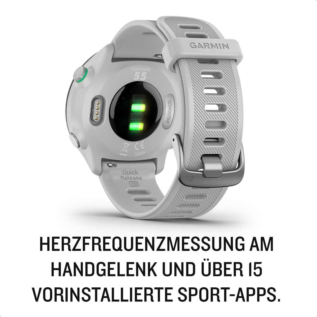 Garmin Forerunner 55 – GPS-Laufuhr mit 1,04“ Always-On-Farbdisplay, täglichen Trainingsempfehlungen,
