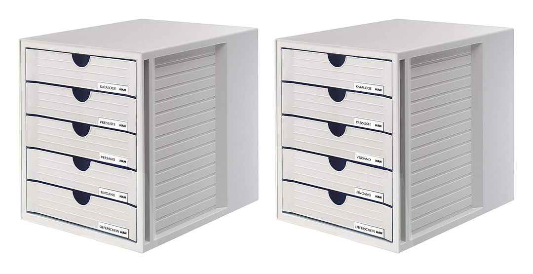 HAN Schubladenbox SYSTEMBOX 1450-11 in grau – Ordnungsbox DIN A4 – Aufbewahrungsbox mit geschlossene