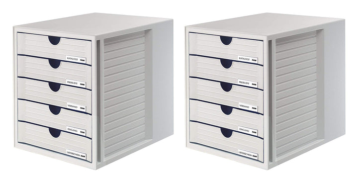 HAN Schubladenbox SYSTEMBOX 1450-11 in grau – Ordnungsbox DIN A4 – Aufbewahrungsbox mit geschlossene