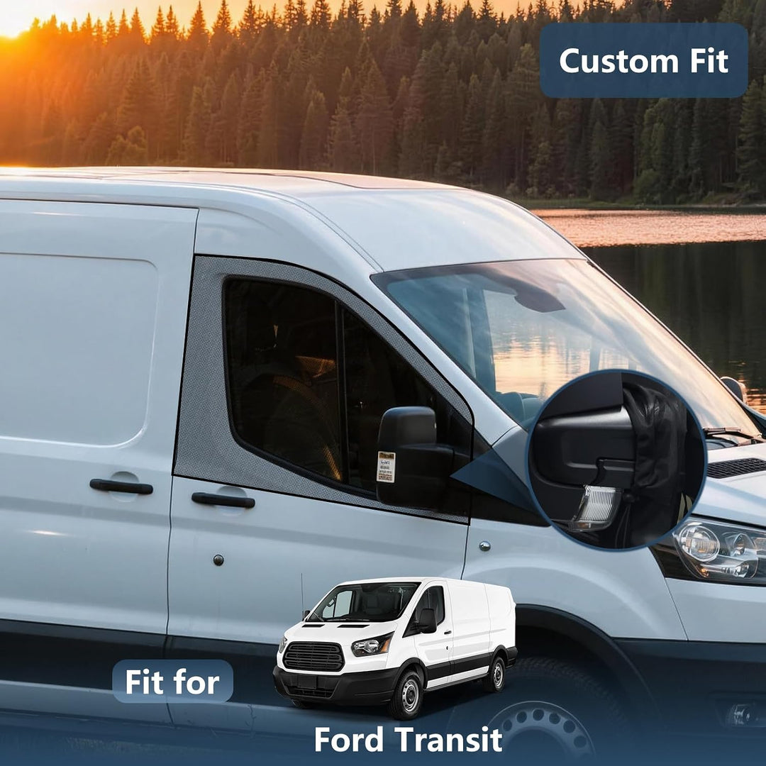 XCBYT Moskitonetz Auto Seitentür für Ford Transit Custom | Reissverschluss Fliegengitter Auto Insekt
