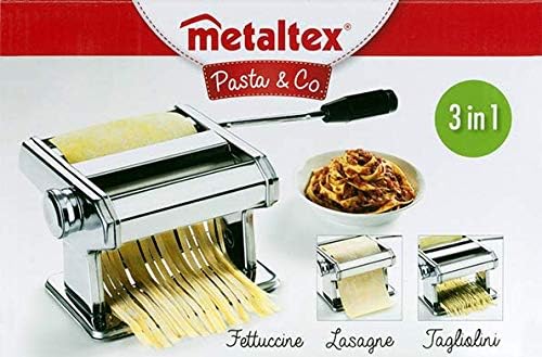 Metaltex 3 in 1 Pasta Maschine Maker Edelstahl Tischklemme