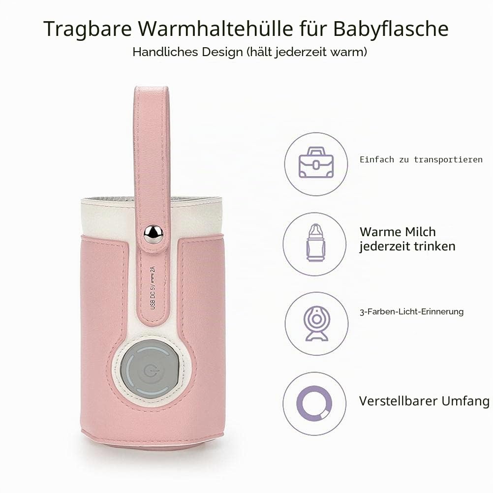 Flaschenwärmer-Tasche, 3-fach Temperaturverstellbar, Tragbarer Babyflaschenwärmer Zum Anschluss an M