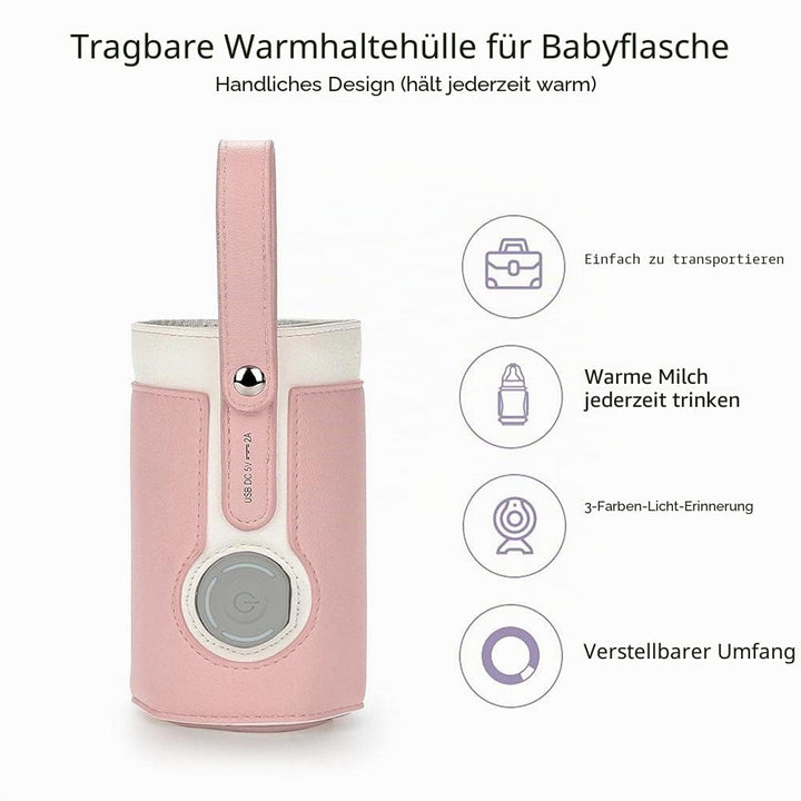 Flaschenwärmer-Tasche, 3-fach Temperaturverstellbar, Tragbarer Babyflaschenwärmer Zum Anschluss an M