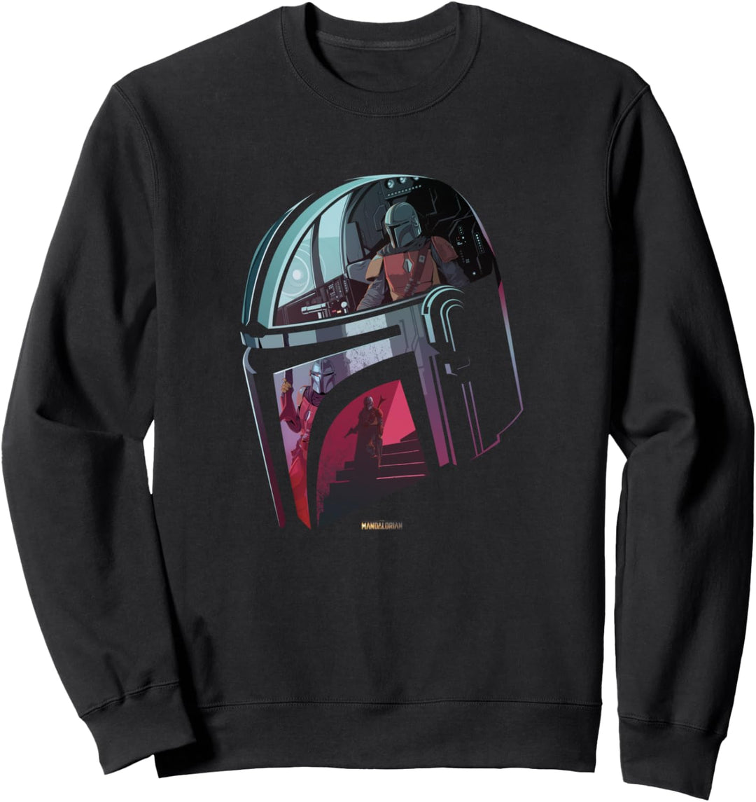 Star Wars The Mandalorian Helmet Scene Fill Sweatshirt
