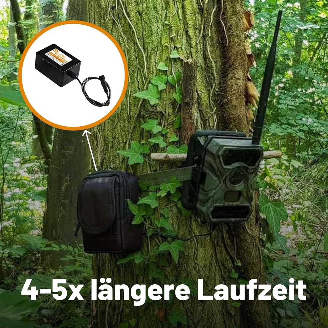 Externer Super Li-Ion Akku 5000 mAh - 3 Monate Laufzeit - kompatibel mit vielen Wild- und Jagdkamera