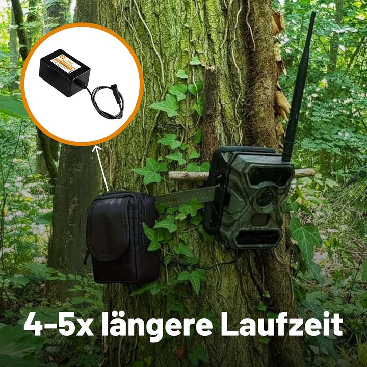 Externer Super Li-Ion Akku 5000 mAh - 3 Monate Laufzeit - kompatibel mit vielen Wild- und Jagdkamera