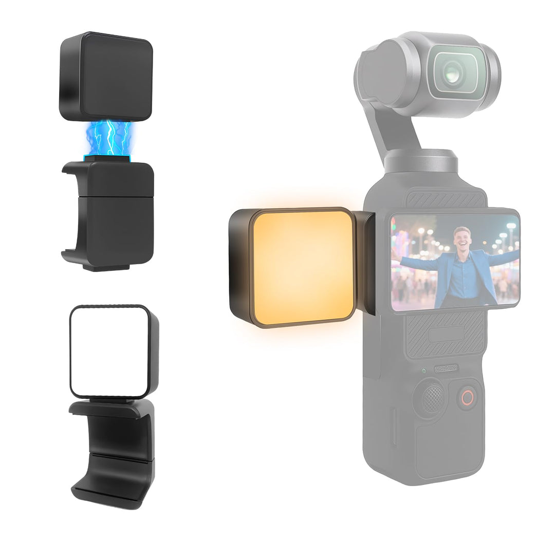 Pocket 3 Magnetisches Mini Video Licht, Farbtemperatur in 3 Stufen, Helligkeit in 2 Stufen, 300mAh A