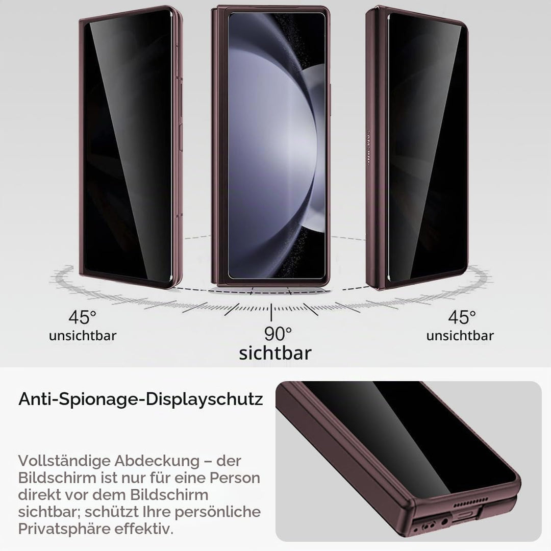 Miimall Kompatibel mit Samsung Galaxy Z Fold 5 Hülle mit Displayschutz Anti-Peeping+Magnetischer Sch