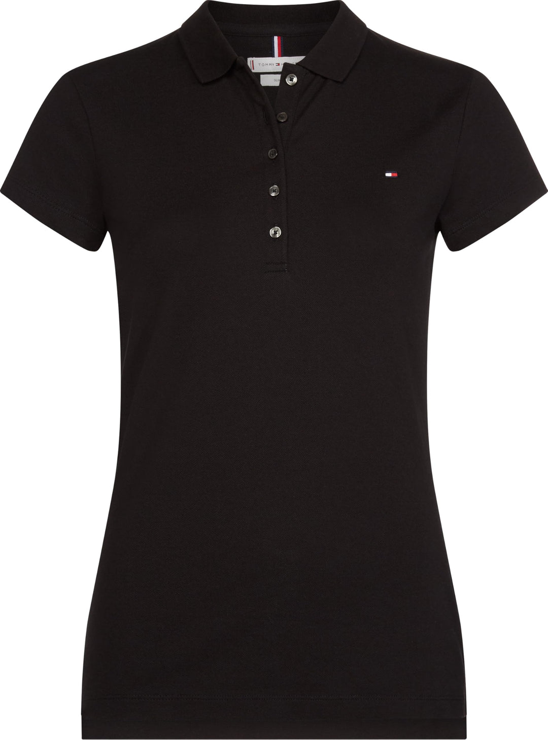 Tommy Hilfiger Damen Poloshirt Kurzarm Heritage Slim Fit XXS Schwarz (Masters Black), XXS Schwarz (M