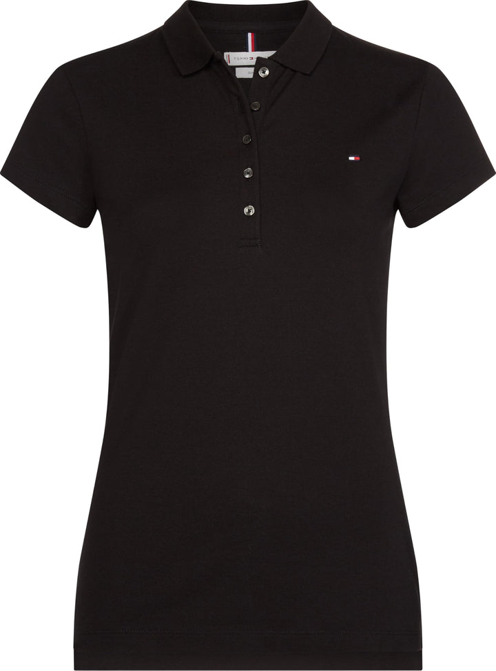 Tommy Hilfiger Damen Poloshirt Kurzarm Heritage Slim Fit XXS Schwarz (Masters Black), XXS Schwarz (M