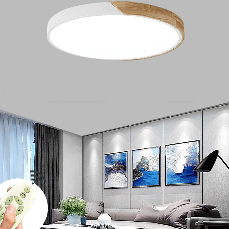 BFYLIN 60W Holz LED Dimmbar Deckenleuchte Deckenlampe Wohnzimmer Lampe Schlafzimmer Küche Panel Leuc