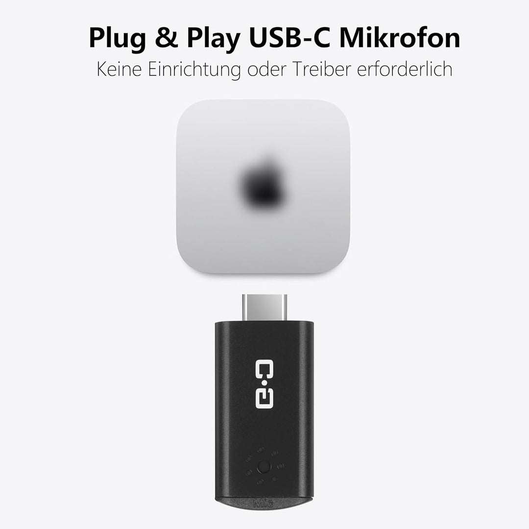 USB C Mini Mikrofon für Mac mini M4/M4 Pro & MacBook | Plug-and-Play Kondensatormikrofon, kompakt &