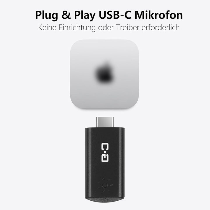 USB C Mini Mikrofon für Mac mini M4/M4 Pro & MacBook | Plug-and-Play Kondensatormikrofon, kompakt &