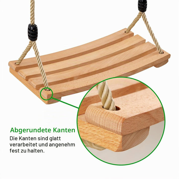 AnExer Holz Schaukelsitz, Schaukel Holz für Kinder Erwachsene Garten Holz Schaukel mit Einstellbares
