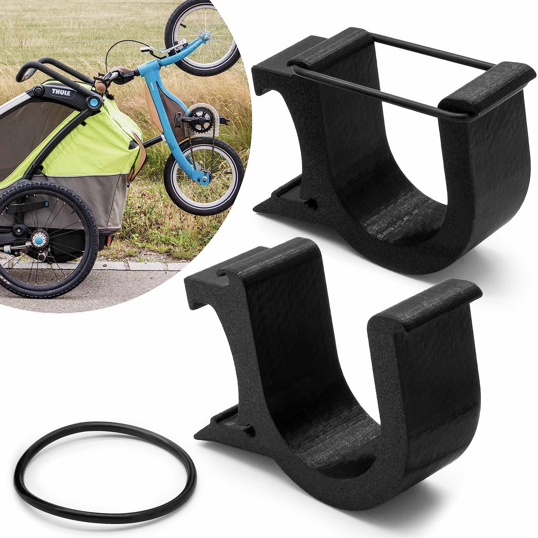 Mobilefox Universal Fahrrad Laufrad Halterung Fahrradträger Halter Adapter für Thule Chariot Anhänge