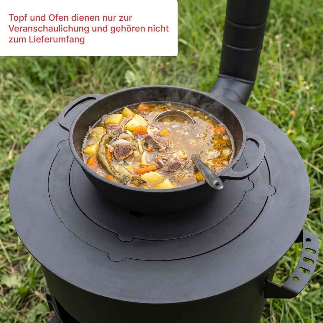 4BIG.fun Adapter - Ringe für Eintopfofen 48-52 cm Utschak Herdplatte für Feuerkessel Anpassungsplatt