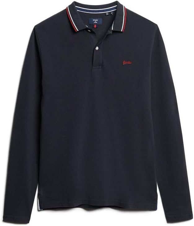 Tipped Long Sleeve Polo Shirt Kurzarm Shirt,
