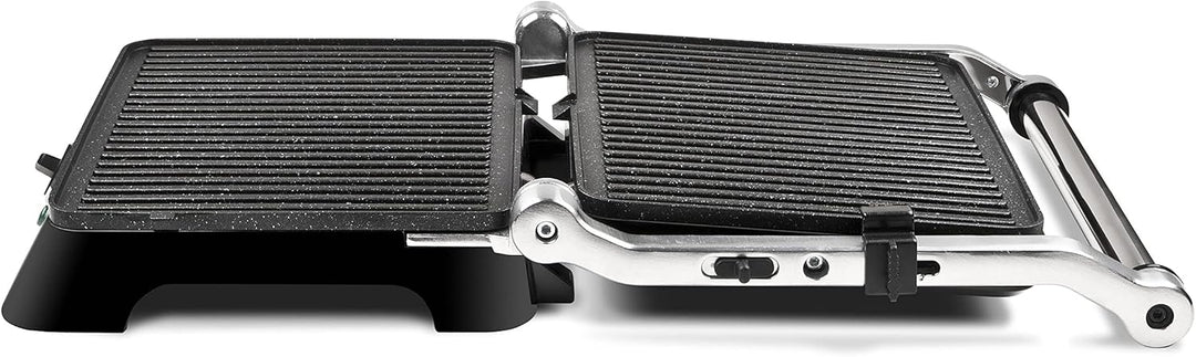 Girmi BS44 Grillpfanne mit Petravera-Effekt, Korpus aus Edelstahl, Platten 29,3 x 23 cm