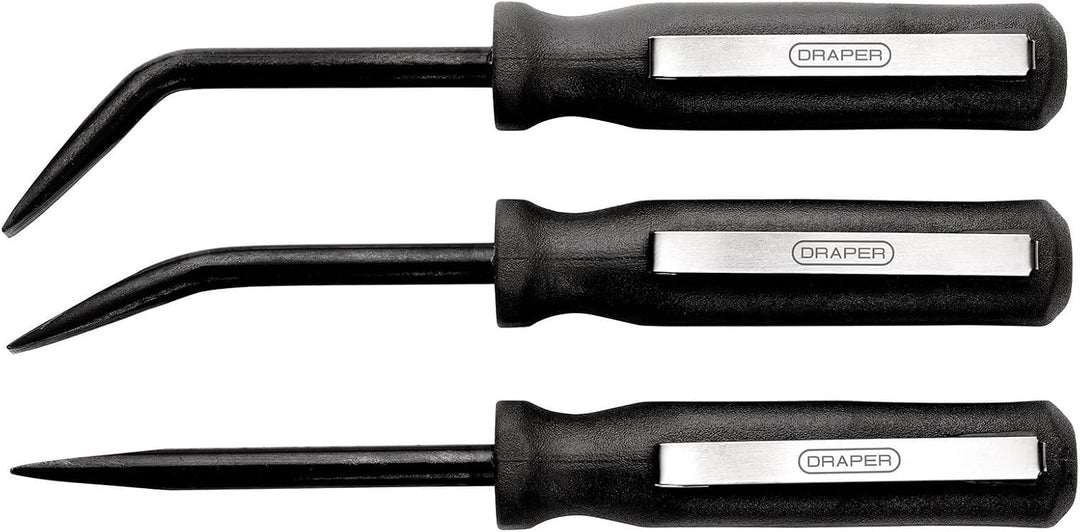 Draper 29729 Mini-Taschenhebelstangen-Set, 125 mm, schwarz – gerade, 27° und 55° – CRV-Klingen, Kuns
