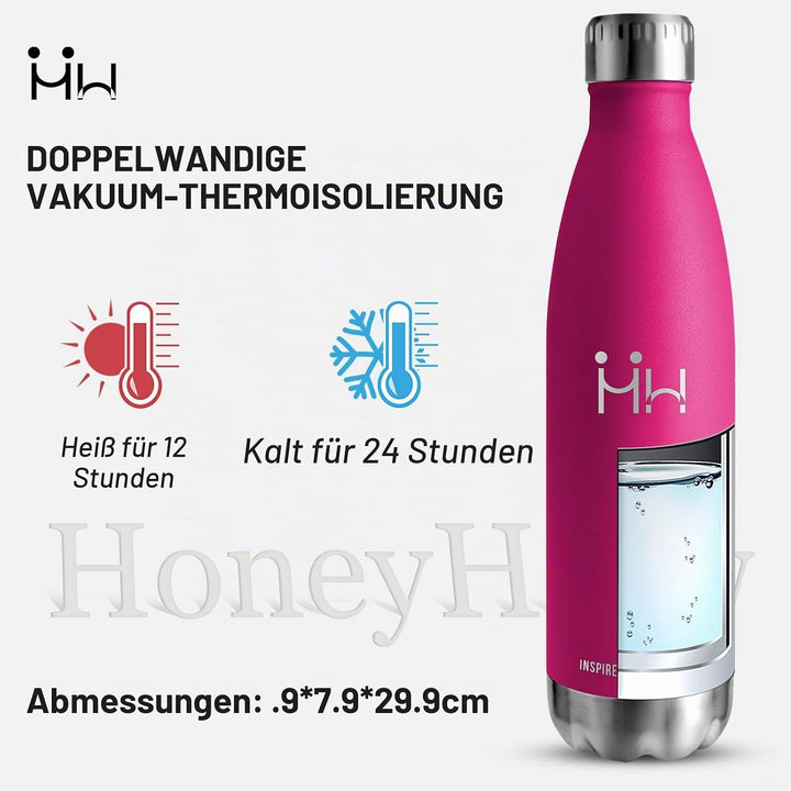HoneyHolly Trinkflasche Edelstahl - 750ml - Thermosflasche, BPA-Frei, Trinkflasche Sport - Auslaufsi