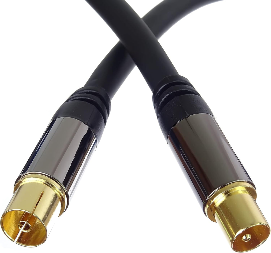 PremiumCord HQ-Verbindungskabel der TV-Antenne, M/F, 75 Ohm (135 dB), 4X geschirmt, Metallverbinder,