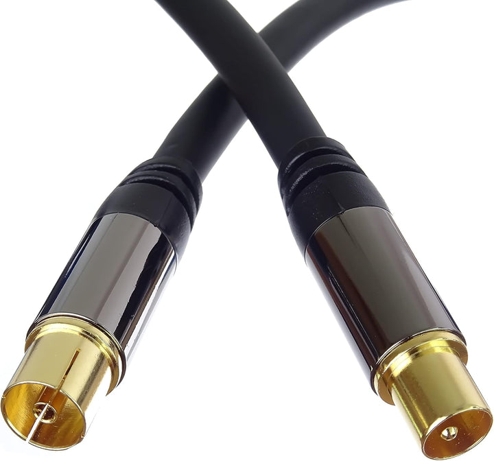PremiumCord HQ-Verbindungskabel der TV-Antenne, M/F, 75 Ohm (135 dB), 4X geschirmt, Metallverbinder,