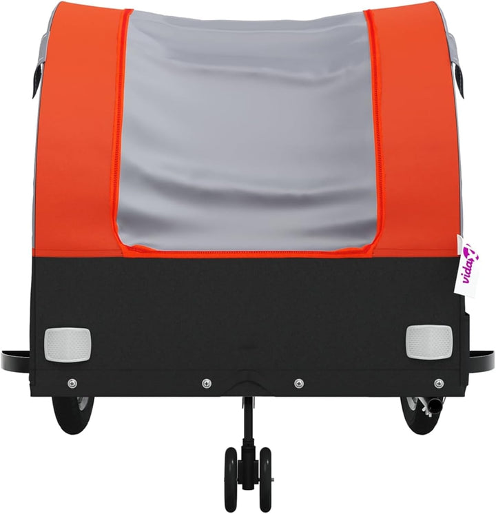 Fahrradanhänger 45kg Eisen Schwarz-Orange | Robustes Eisengestell, 45kg Tragkraft, Wetterfest, Orang