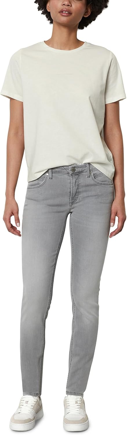 Marc O'Polo Denim Damen Jeanshose mit Stretch-Anteil Slim Fit 25W / 30L Light Grey_multi_05, 25W / 3
