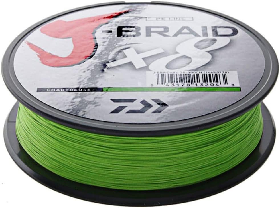 Daiwa J-Braid 8 Braid 150 m Chartreuse geflochtene Angelschnur, 2 Stück Dm: 0,24 mm, Dm: 0,24 mm
